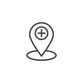 Add Location pin outline icon Royalty Free Stock Photo