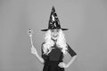 Add magic to your life. witch do magic. small child witch hat. trick or treat. supernatural charmer. kid enchantress