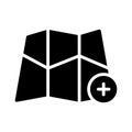 Add map glyph flat vector icon Royalty Free Stock Photo