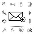 Add Message icon. Simple thin line, outline vector element of minimalistic, web icons set for UI and UX, website or mobile Royalty Free Stock Photo