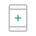 Add mobile thin color line vector icon Royalty Free Stock Photo