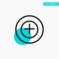 Add, More, Plus turquoise highlight circle point Vector icon