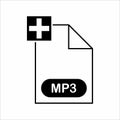 Add mp3 file flat icon Royalty Free Stock Photo