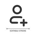 Add new contact pixel perfect linear ui icon Royalty Free Stock Photo