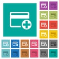 Add new credit card square flat multi colored icons Royalty Free Stock Photo