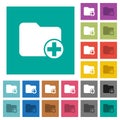 Add new directory square flat multi colored icons Royalty Free Stock Photo