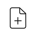 Add new document icon linear vector graphics sign Royalty Free Stock Photo