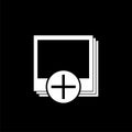 Add new photo icon isolated on black background Royalty Free Stock Photo