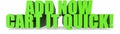 Add Now Cart It Quick!, 3d text Royalty Free Stock Photo