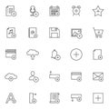 Add objects outline icons set Royalty Free Stock Photo