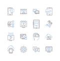 Add-ons line icons collection. Enhancements, Plugins, Upgrades, Extensions, Accessories, Tweaks, Gadgets vector and Royalty Free Stock Photo