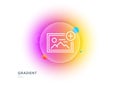 Add photo line icon. Image thumbnail sign. Gradient blur button. Vector Royalty Free Stock Photo