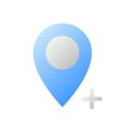 Add place to map flat gradient two-color ui icon Royalty Free Stock Photo