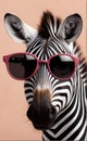 funny zebra wearing sunglasses illustration