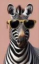 funny zebra wearing sunglasses illustration