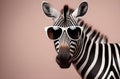 funny zebra wearing sunglasses illustration