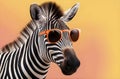 funny zebra wearing sunglasses illustration