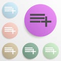 Add playlist badge color set. Simple glyph, flat vector of web icons for ui and ux, website or mobile application Royalty Free Stock Photo