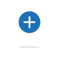 Add plus icon in flat style with long shadow Royalty Free Stock Photo