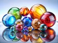 Add a Pop of Color to Your Home with Stunning Colorful Glass Balls Decorative Spheres Orbs and Glass Royalty Free Stock Photo