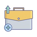 Add portfolio flat vector icon which can easily modify or edit