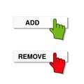 Add remove item with cursor of hand