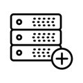 Add server thin line vector icon Royalty Free Stock Photo