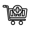 Add Shopping icon in line style for any projects Royalty Free Stock Photo