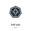 Add sign vector icon on white background. Flat vector add sign icon symbol sign from modern signs collection for mobile concept Royalty Free Stock Photo