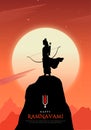 Vector illustration of Lord Rama with bow arrow Royalty Free Stock Photo