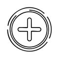 Add Symbol Design Plus Sign in Circle with Three Outlines Design Element Royalty Free Stock Photo