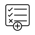 Add tasklist thin line vector icon Royalty Free Stock Photo