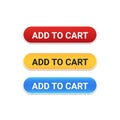 Add to Cart button with with difference color for website and UI material Royalty Free Stock Photo