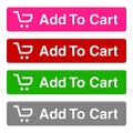 Add To Cart Buttons icons set. Shopping logo. Royalty Free Stock Photo