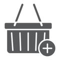 Add to cart glyph icon, e commerce and marketing Royalty Free Stock Photo