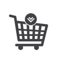 Add to cart icon. Shopping cart icon isolated on white background. Flat design. Royalty Free Stock Photo