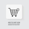 Add to cart icon. Shopping cart icon isolated on white background. Flat design. Vector illustration Royalty Free Stock Photo