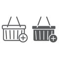 Add to cart line and glyph icon Royalty Free Stock Photo