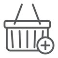 Add to cart line icon, e commerce and marketing Royalty Free Stock Photo