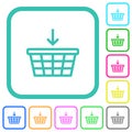 Add to cart outline vivid colored flat icons Royalty Free Stock Photo