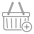 Add to cart thin line icon, e commerce Royalty Free Stock Photo