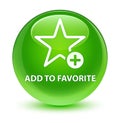 Add to favorite glassy green round button Royalty Free Stock Photo