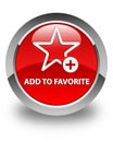 Add to favorite glossy red round button Royalty Free Stock Photo