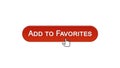 Add to favorites web interface button clicked with mouse cursor, red color