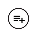 Add to Playlist Button Icon Vector. Save List Symbol Image Royalty Free Stock Photo