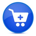 Add to shopping cart aesthetic glossy blue round button abstract Royalty Free Stock Photo