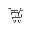 Add to shopping cart outline icon Royalty Free Stock Photo