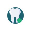 Add tooth plus flat icon