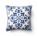 Vintage Delft Tile Throw Pillow