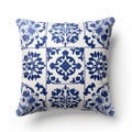 Vintage Delft Tile Throw Pillow